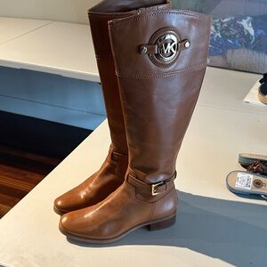 Michael Kors Tan Leather Riding Boots